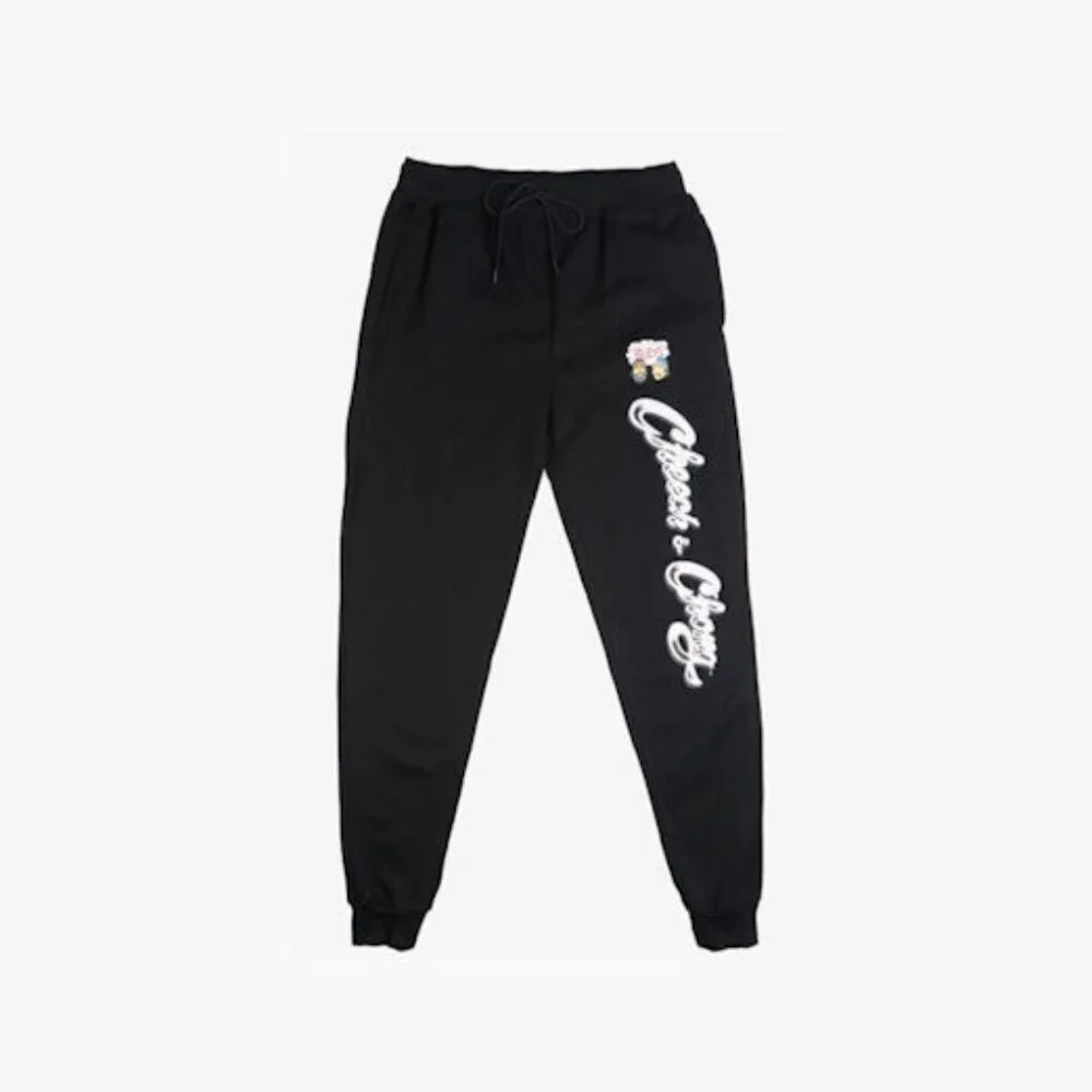 MENS CHEECH AND CHONG HOODIE JOGGER SET BLACK SIZE: M NEW